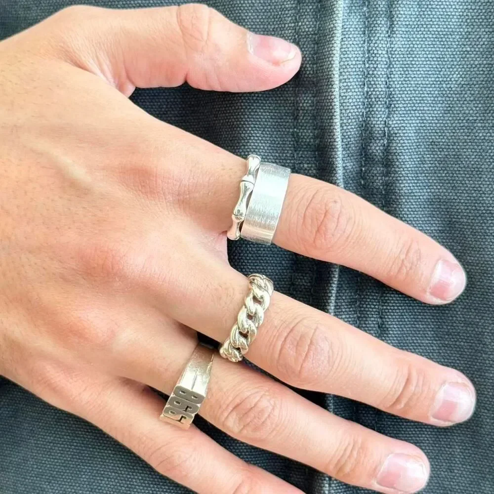 y2k silver classy signet ring